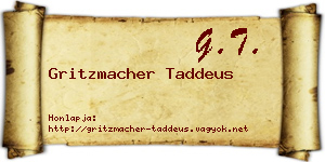 Gritzmacher Taddeus névjegykártya